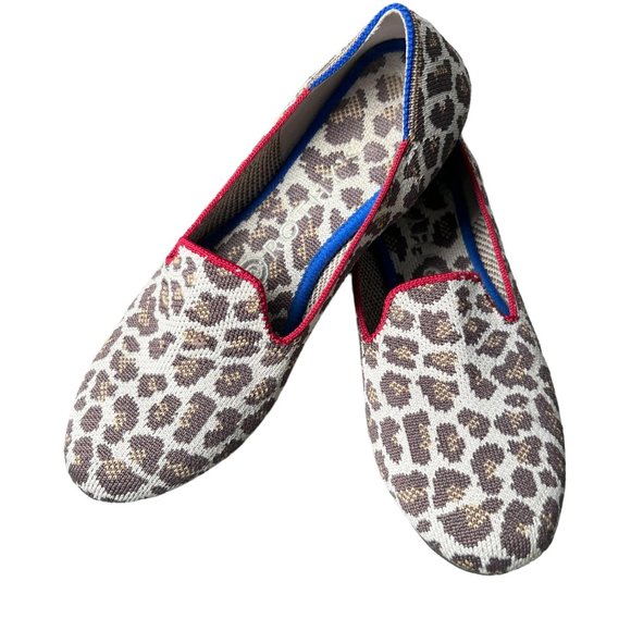 Rothy’s Mocha Spot Leopard Print Loafer Size 6.5 - Picture 1 of 9
